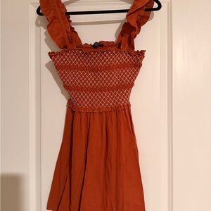 Orange Smocked Sundress